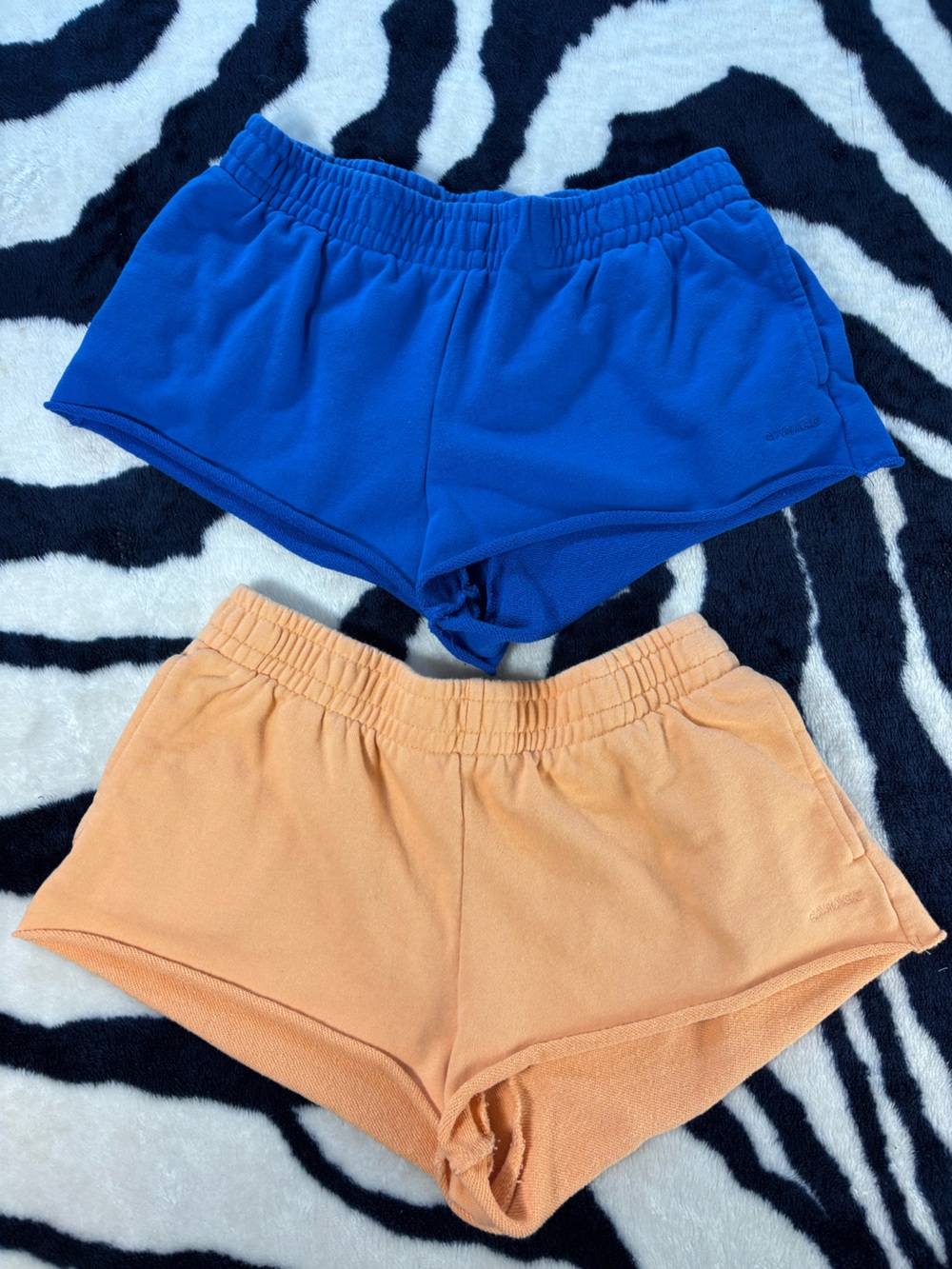 Bundle of 2 Garage Terry Low Rise Sweatshorts Orange Blue Shorts Medium M